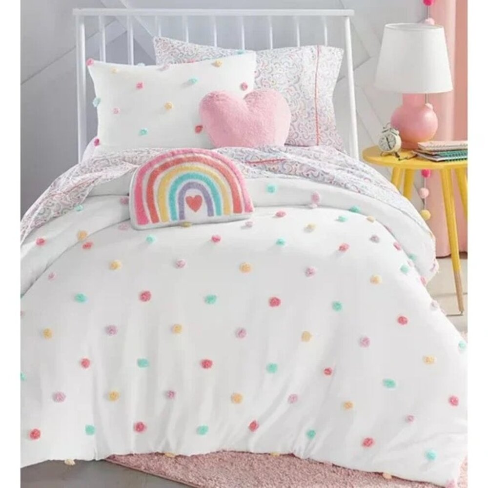Charter Club Kids Tufted Pom-Pom Twin Comforter & Sham